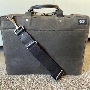 JACK SPADE Leather-Trim Waxed Canvas Briefcase ($100)